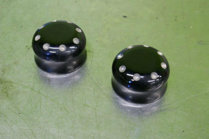 Billet contrast cut 1" rear axle covers for Harley Davidson 1.425" used - Nice