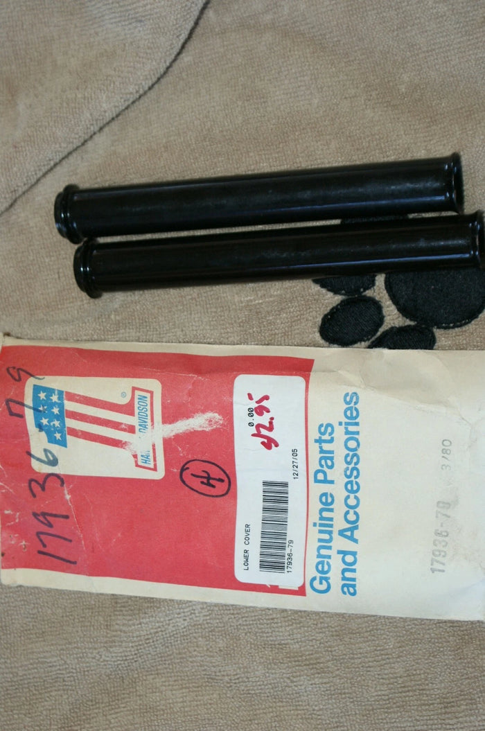 NOS Genuine OEM Harley Davidson Black Lower Cover 17936-79 you get 2 Lower Tubes