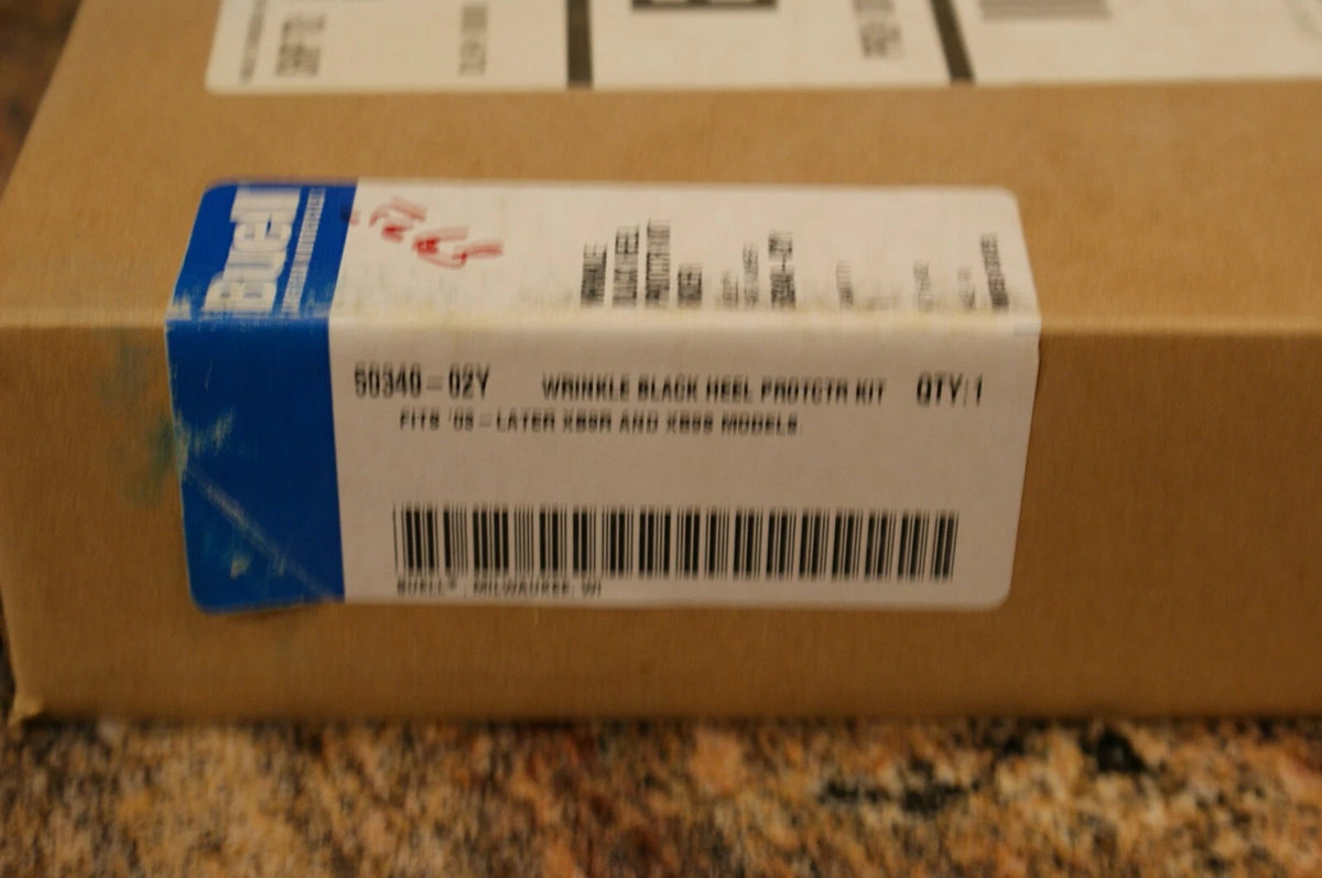 NOS Genuine Harley Davidson Wrinkle Black Heel Protector kit RIder 50340-02Y