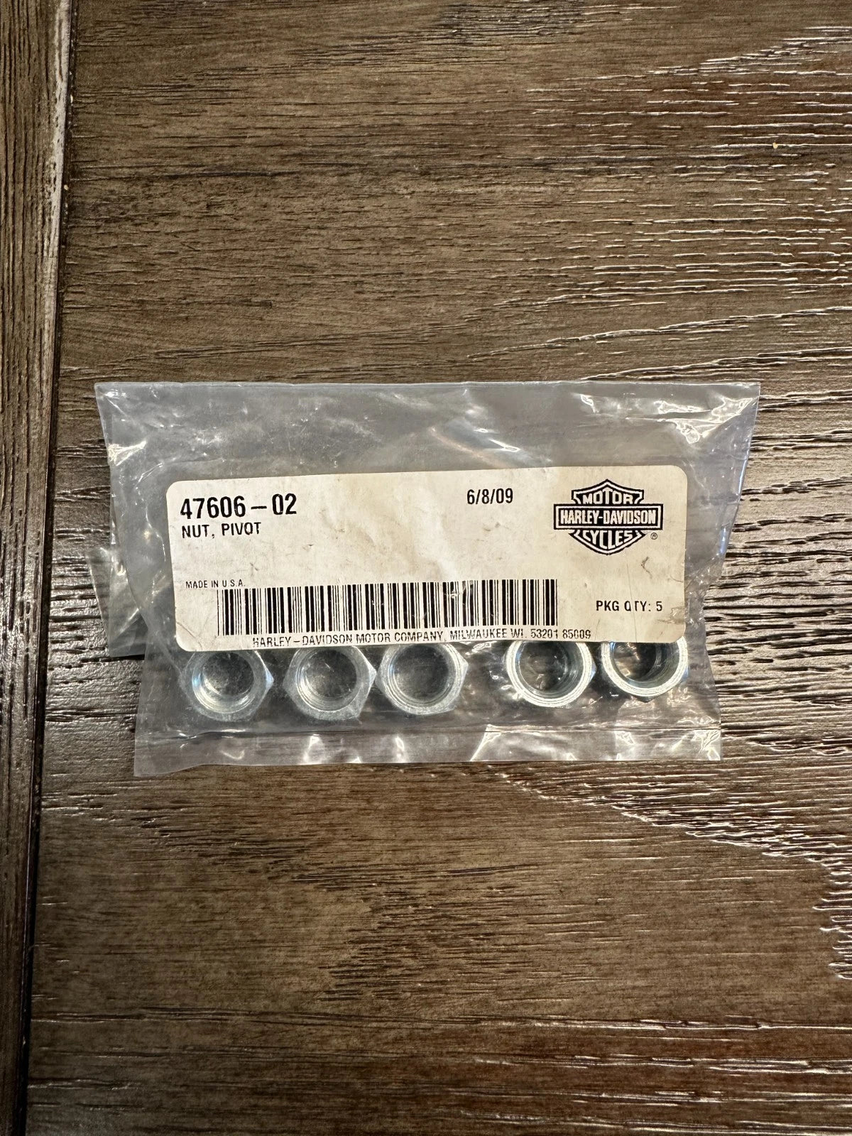 Lot Of 5 NOS Harley Davidson Pivot Nut 47606-02