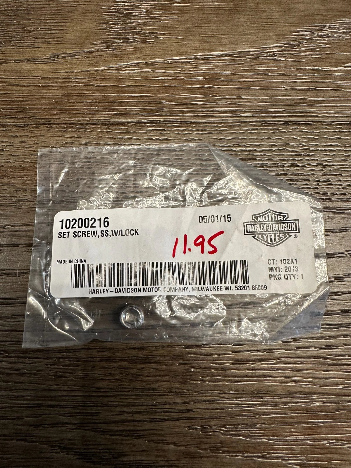NOS Harley Davidson Screw Set, SS W/Lock 10200216