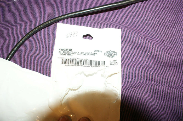 Genuine Harley Davidson Brake line kit upper 0 / 22.5 degree Blk FX Touring