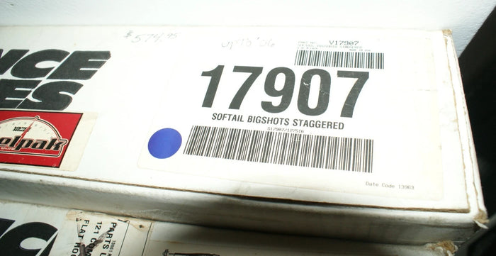NOS VANCE & HINES 86-09 Harley Softail 17907 Big Shots Staggered Exhaust Chrome
