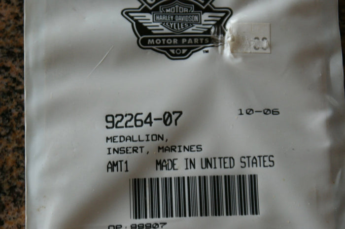 NOS Genuine Harley Davidson Fuel Tank emblem insert Marines 92264-07