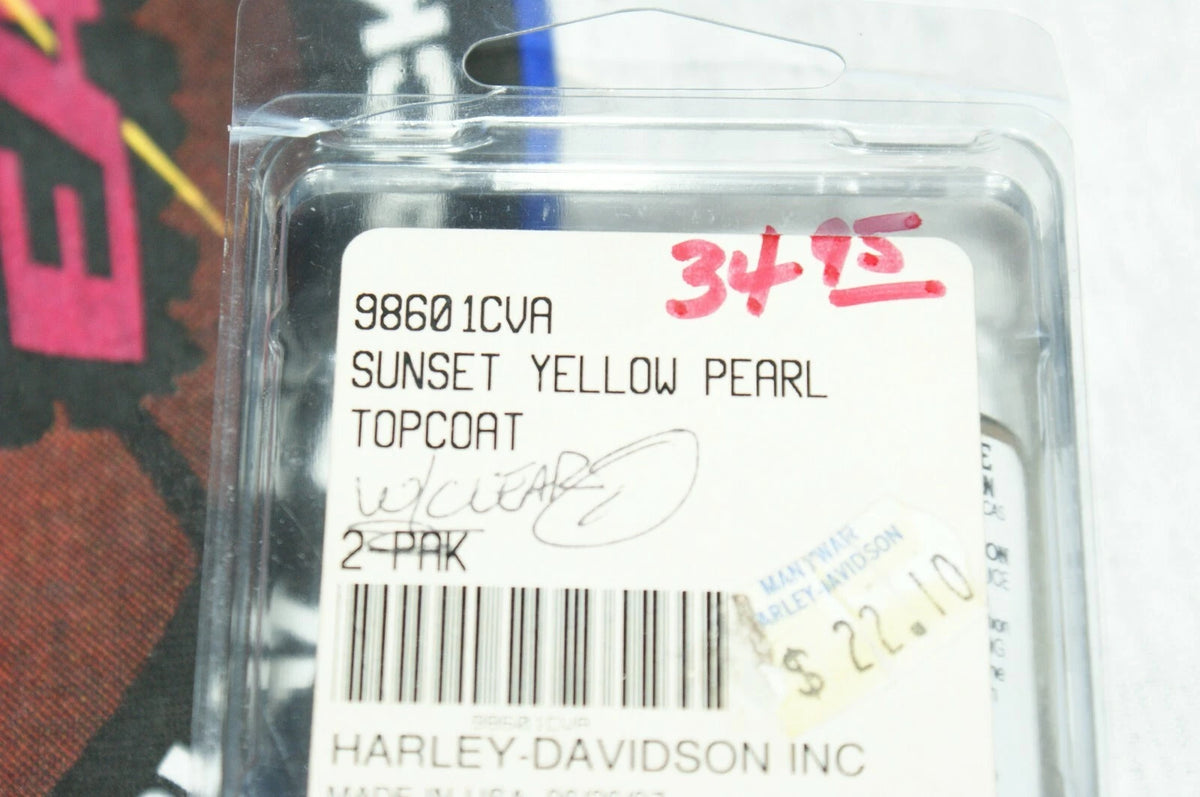 NOS Harley Davidson sunset yellow pearl topcoat w/ clear touch up paint 98601CVA
