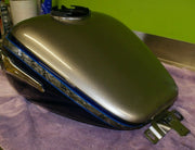 2016 Harley Davidson CVO Limited 110 fuel gas tank Palladium Silver / Blue NICE!