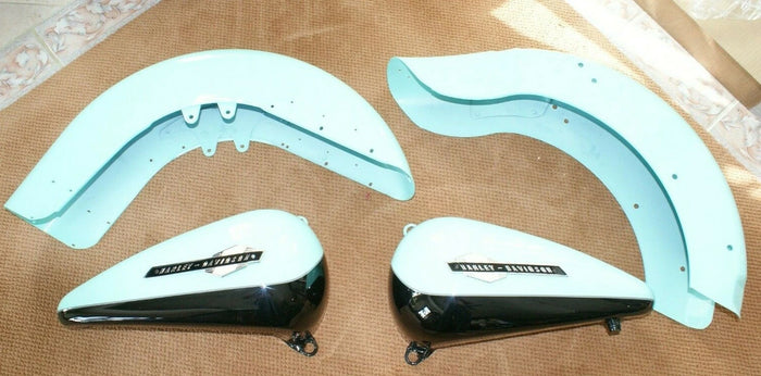 NOS EVO ERA HARLEY-DAVIDSON Softail Custom paint Mint Green Black BEAUTIFUL