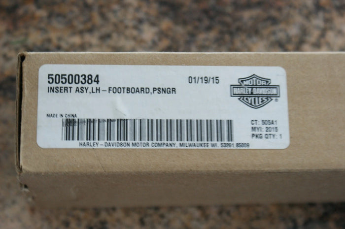 NOS Genuine Harley Davidson Passenger footboard insert LEFT 50500384