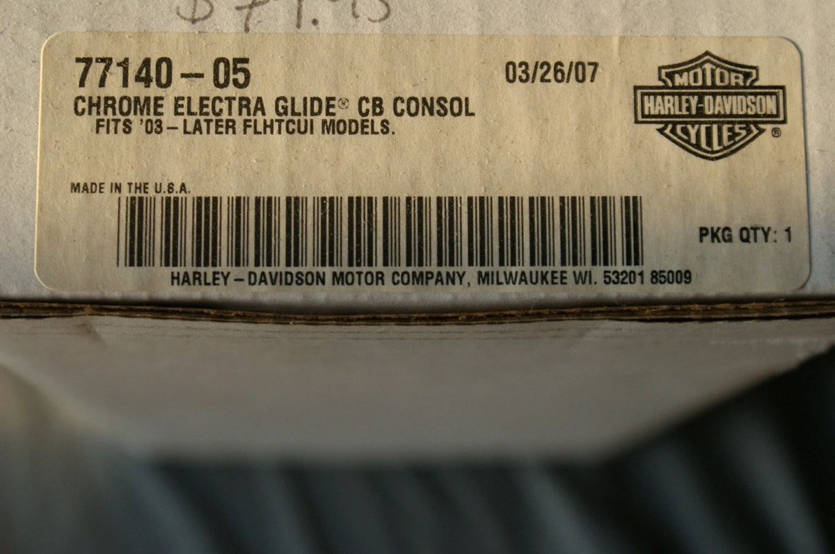 Genuine OEM Harley Davidson Chrome Electra Glide CB Console 77140-05