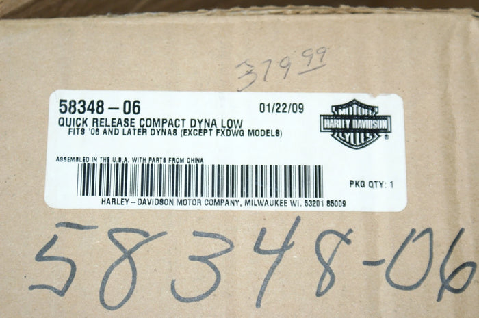 NEW Genuine Harley Davidson Dyna Quick Release compact low windshield 58348-06