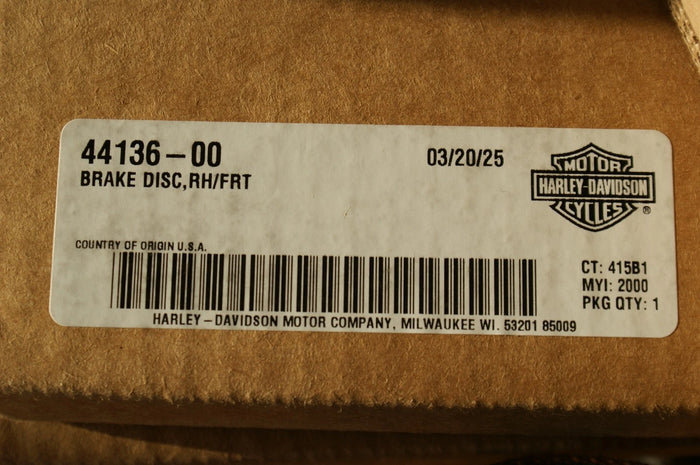 Genuine Harley Davidson Brake Rotor Right Front 44136-00