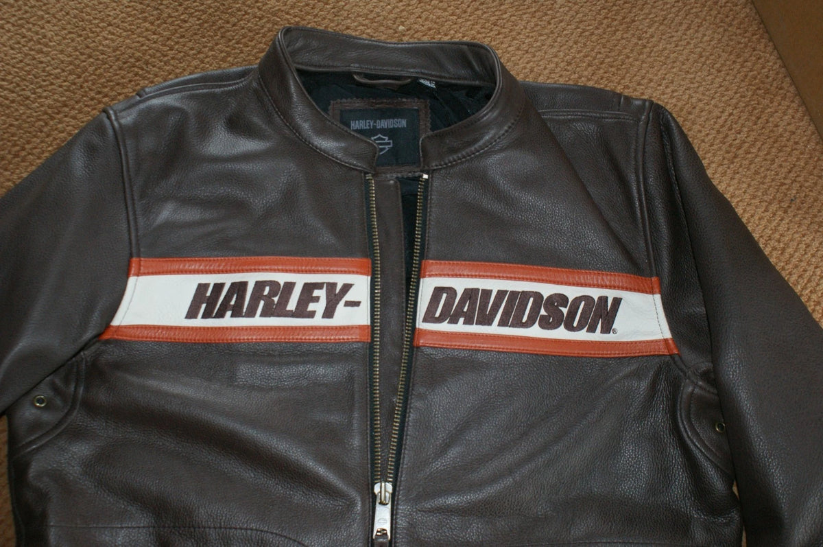 Brand New Harley Davidson MENS Victory Lane II brown leather Jacket SIZE XL