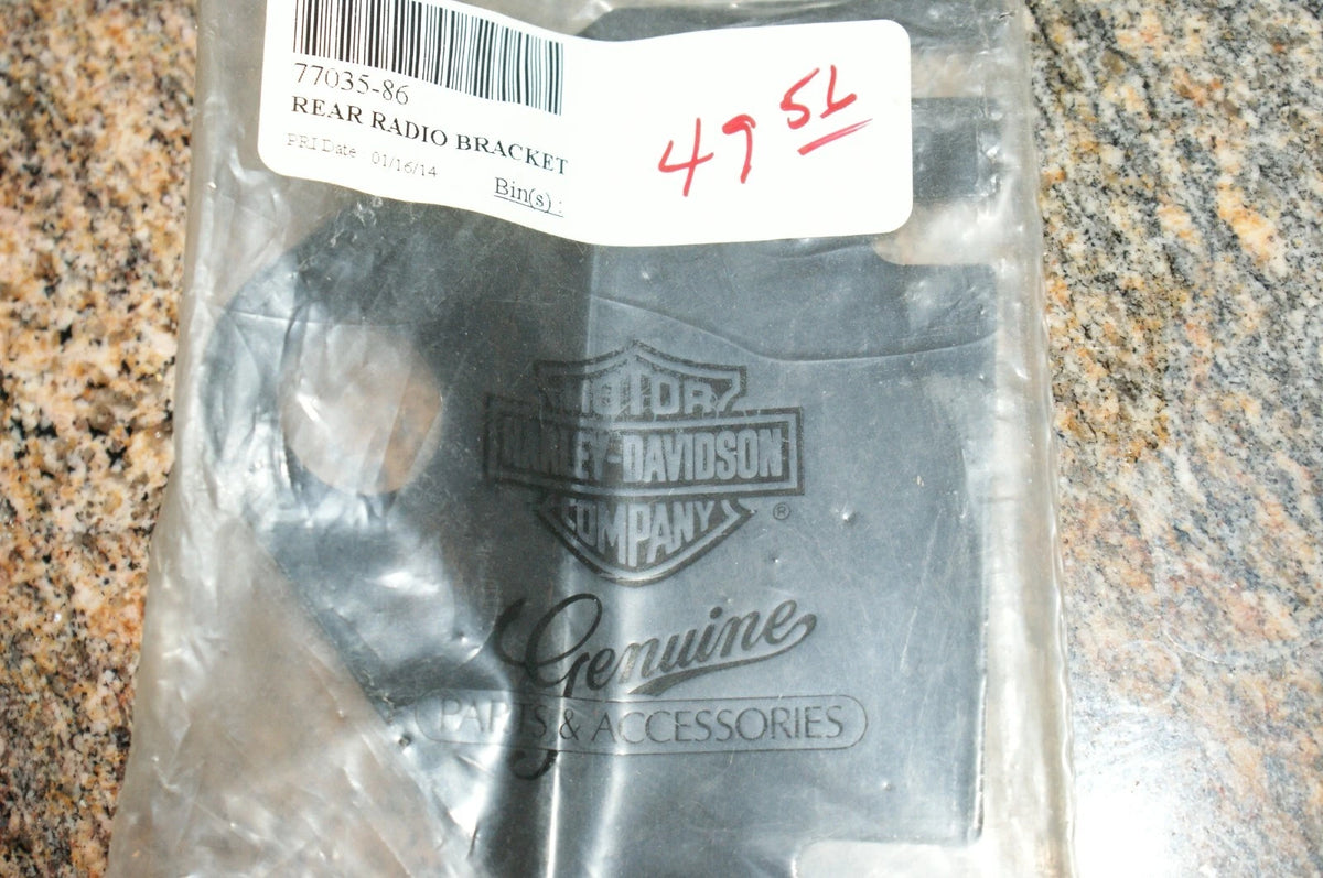 NOS Genuine Harley Davidson rear radio bracket 77035-86