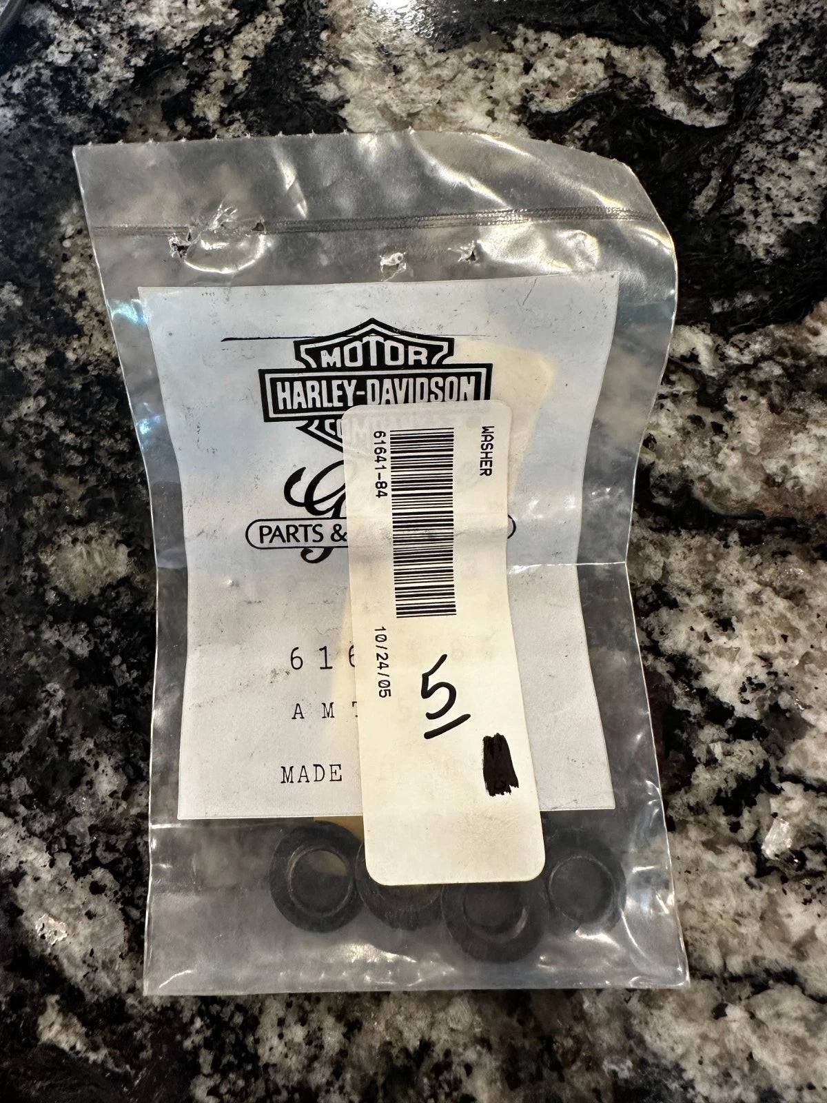 5 NOS Harley Davidson Washers 61641-84
