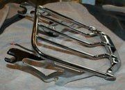 OEM HARLEY 14-22 TOURING 2UP CHROME AIRWING DETACHABLES LUGGAGE RACK & LED LIGHT