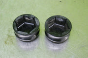 Billet contrast cut 1" rear axle covers for Harley Davidson 1.425" used - Nice