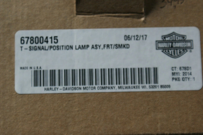 Genuine Harley Davidson turn signal position lamp Front smoked 67800415
