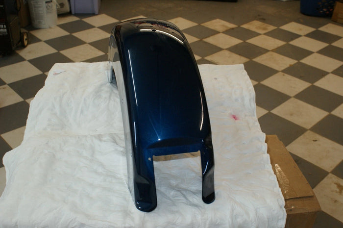 NOS HARLEY-DAVIDSON REAR FENDER Sinister Blue/Dia. Ice FLSTF 59596-99ZI CHIPPED!