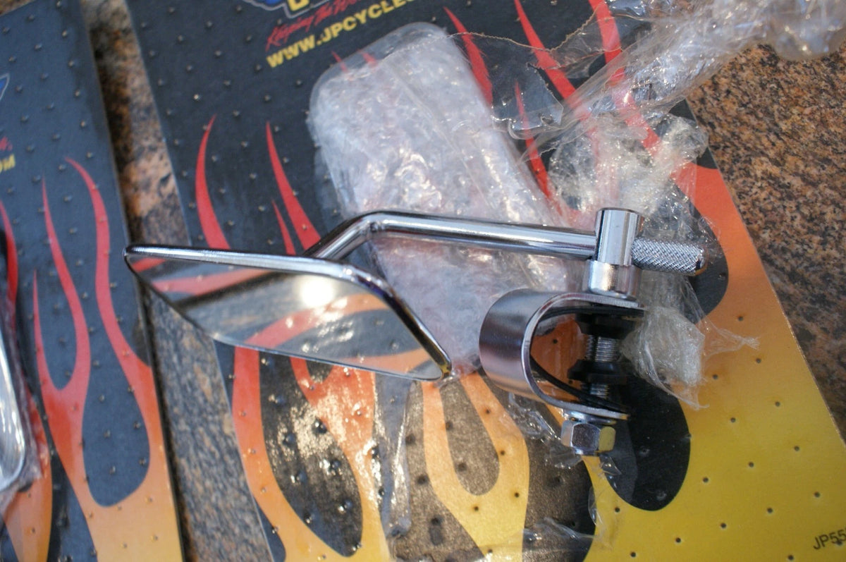 J&P Cycles Chrome motorcycle mirrors JP55F , new , one package opened