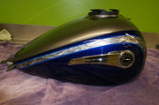 2016 Harley Davidson CVO Limited 110 fuel gas tank Palladium Silver / Blue NICE!