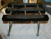 Custom made 3 channel Luggage Rack w 6 LED Lights Black titanium Harley Softail