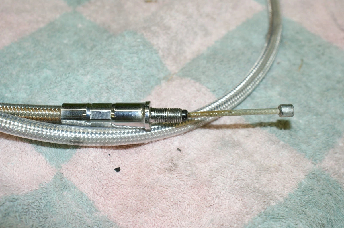 Magnum? 62" Clutch cable braided w/ clear cover for harley davidson used GOOD