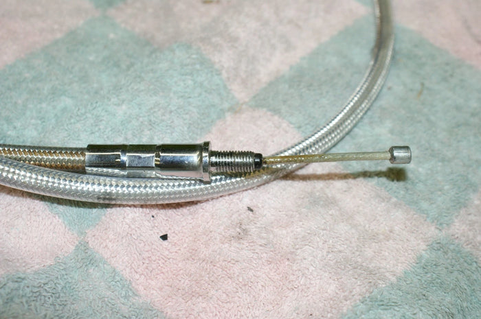Magnum? 62" Clutch cable braided w/ clear cover for harley davidson used GOOD