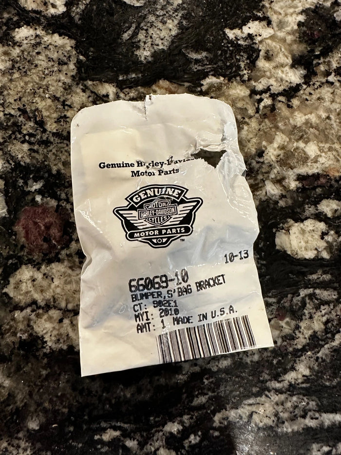 NOS Harley Davidson Black Saddlebag Bumper Bracket 66069-10