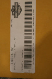NOS OEM Genuine Harley Davidson Fuel Tank Decal RH 14374-92