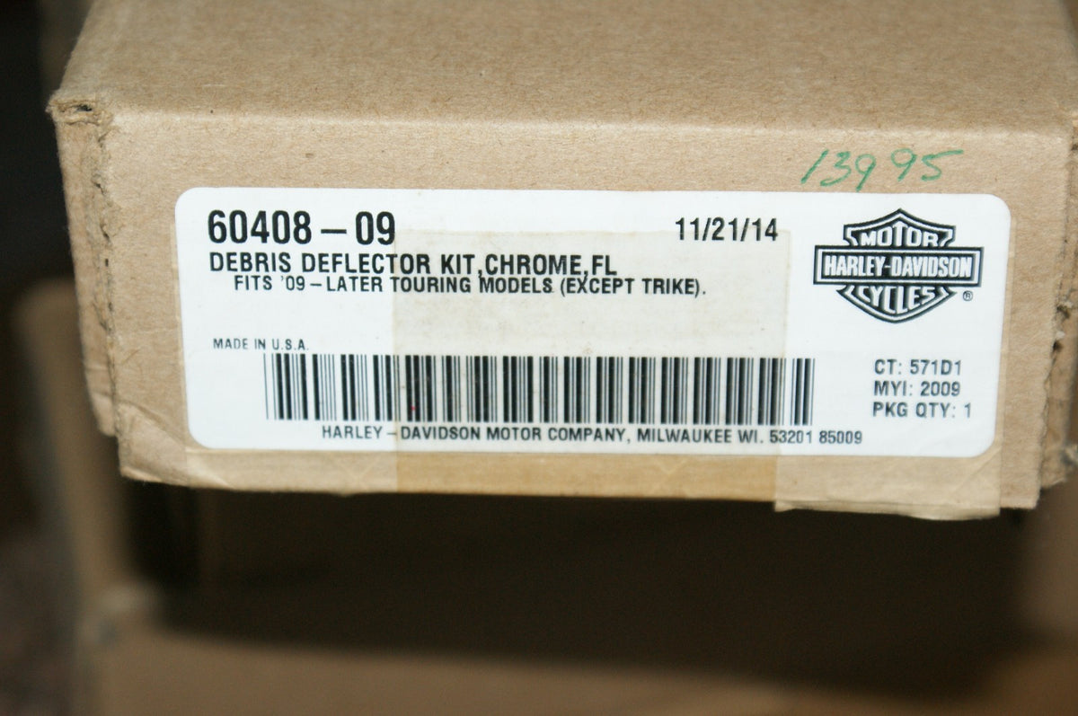 NOS Genuine Harley Davidson Chrome Debris Deflector kit USED FOR DISPLAY ONLY 60408-09