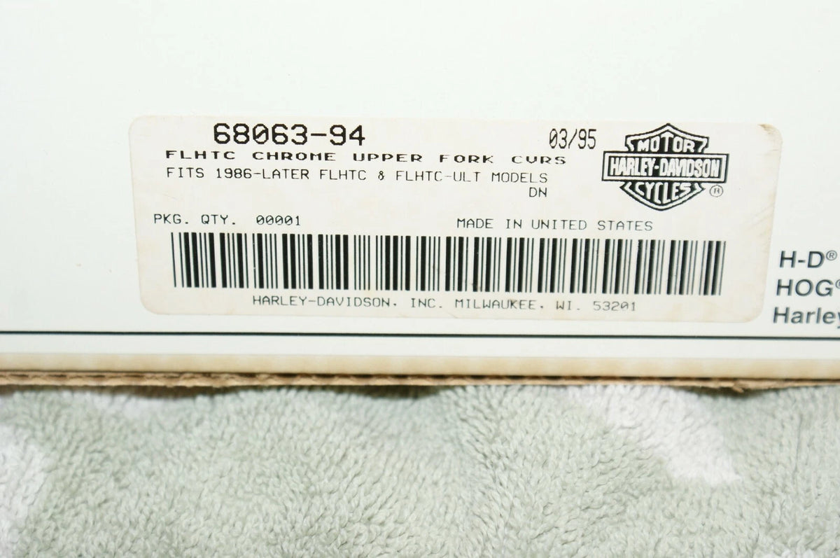 NOS Genuine OEM HARLEY-DAVIDSON FLHTC Chrome upper fork covers 68063-94
