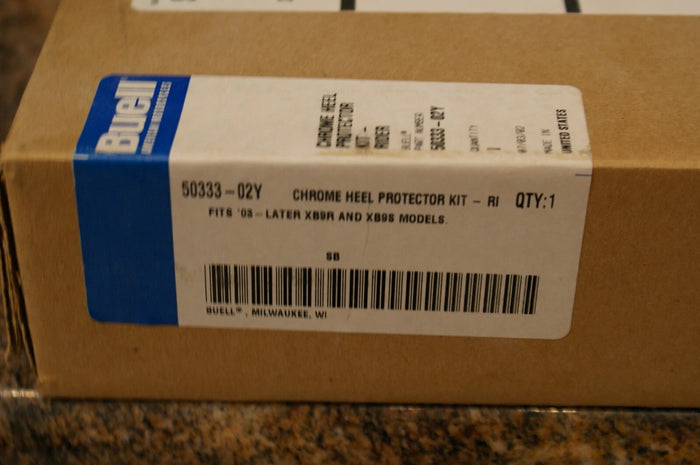 NOS Genuine Harley-Davidson Buell Chrome Heel Protector Kit Rider 50333-02Y