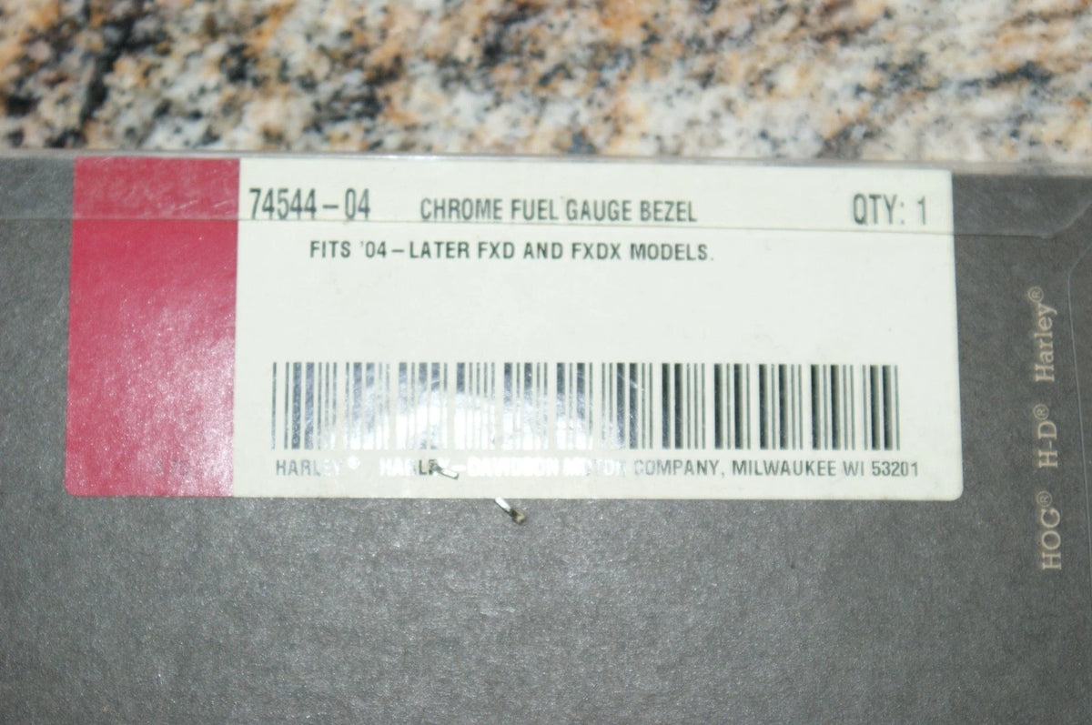 NOS Harley Davidson dyna chrome fuel gauge bezel 74544-04 Used 4 display only