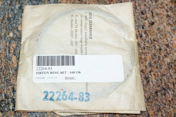 Genuine OEM HARLEY-DAVIDSON Ring Set - 1 cylinder 22264-83