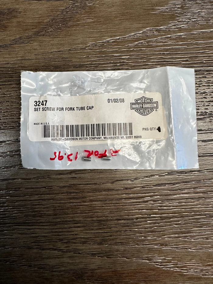 Lot Of 2  NOS Harley Davidson Set Screw For Fork Tube Cap 3247