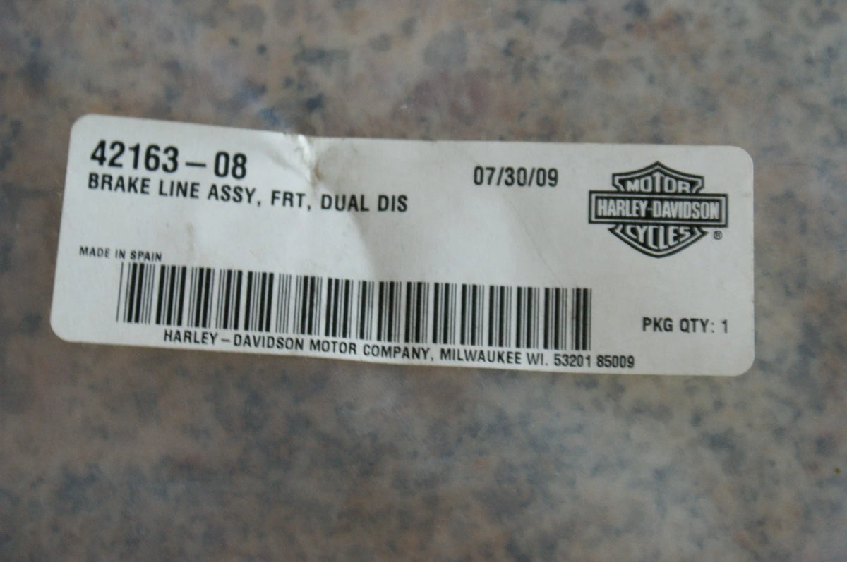 NOS Harley Davidson Front Dual Brake line 42163-08 - used for display only
