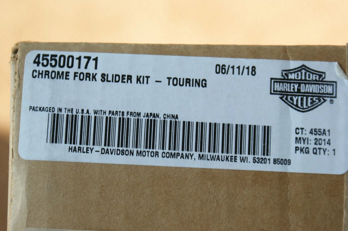NOS Harley Davidson 45500171 Chrome Fork Slider kit - used for dealer display