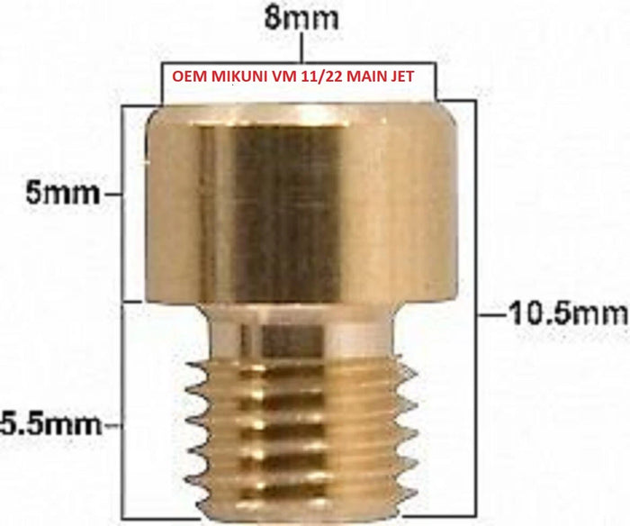 Genuine Mikuni Carburetor Large Thread Round Main VM11/22 PICK YOUR JET SIZE