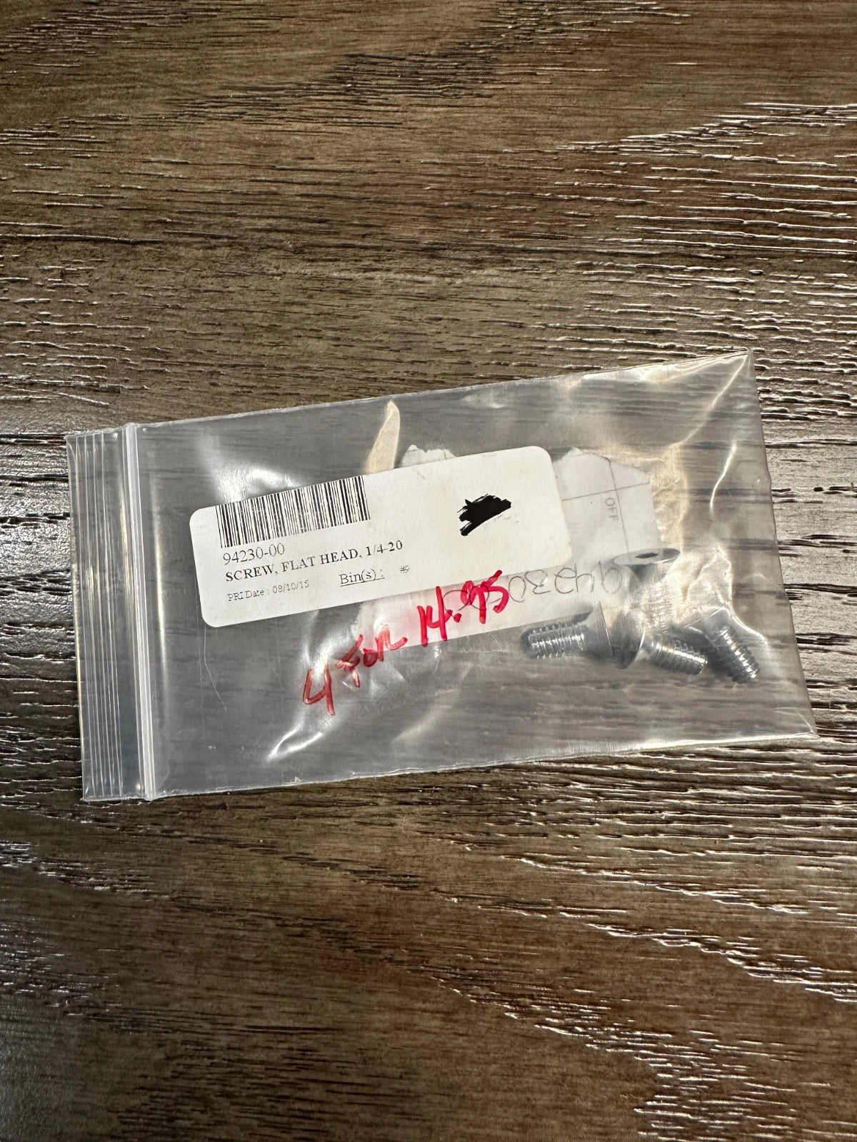 Lot Of 4 NOS Harley Davidson Flat Head Screw 1/4-20 94230-00