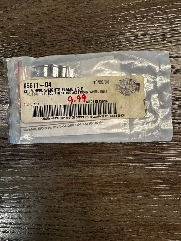NOS Harley Davidson Wheel Weight Kit Flame 1/ 2 oz 95611-04