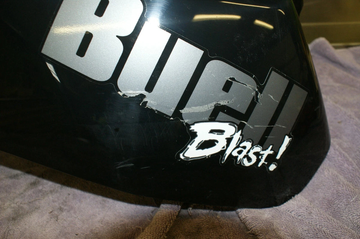 Harley Davidson Buell Blast fuel gas tank cover Black used P1109.TMW