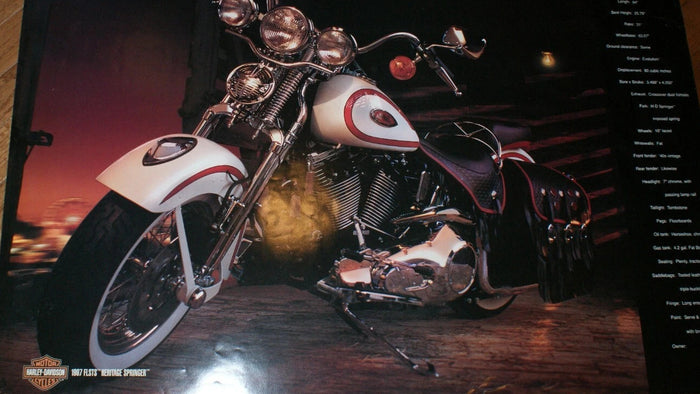 1997 Harley Davidson dealer poster Heritage Springer Softail FLSTS Very Nice!
