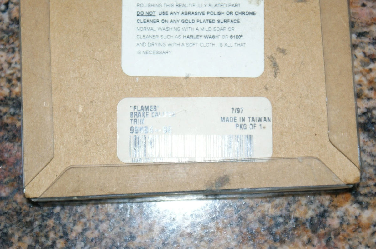 NOS Harley Davidson 99684-98 FLAMES brake caliper trim - Used for display only