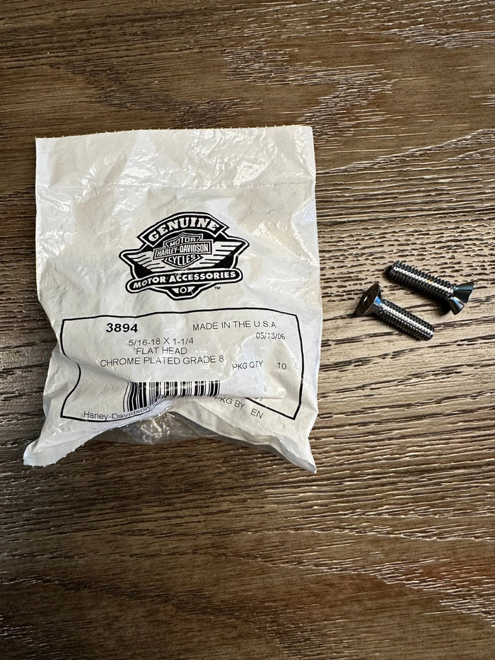 Lot Of 2 NOS Harley Davidson Flat Head 5/16-18 Screw 3894