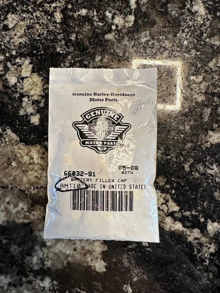 66032-91 HARLEY-DAVIDSON YELLOW BATTERY FILLER CAP NOS 10 Pack