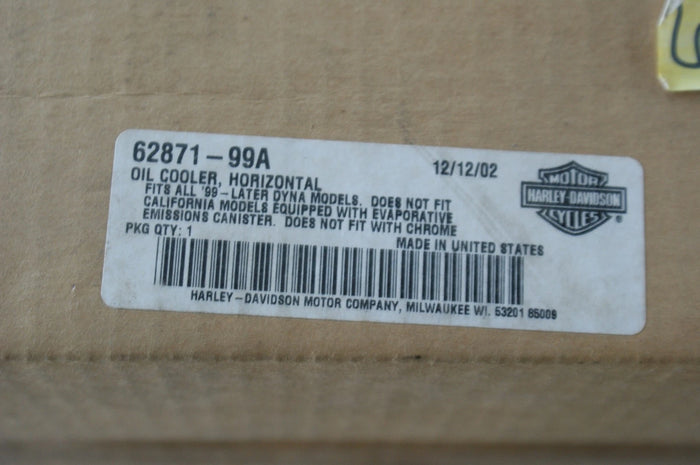 NOS Genuine Harley Davidson oil cooler horizontal 62871-99