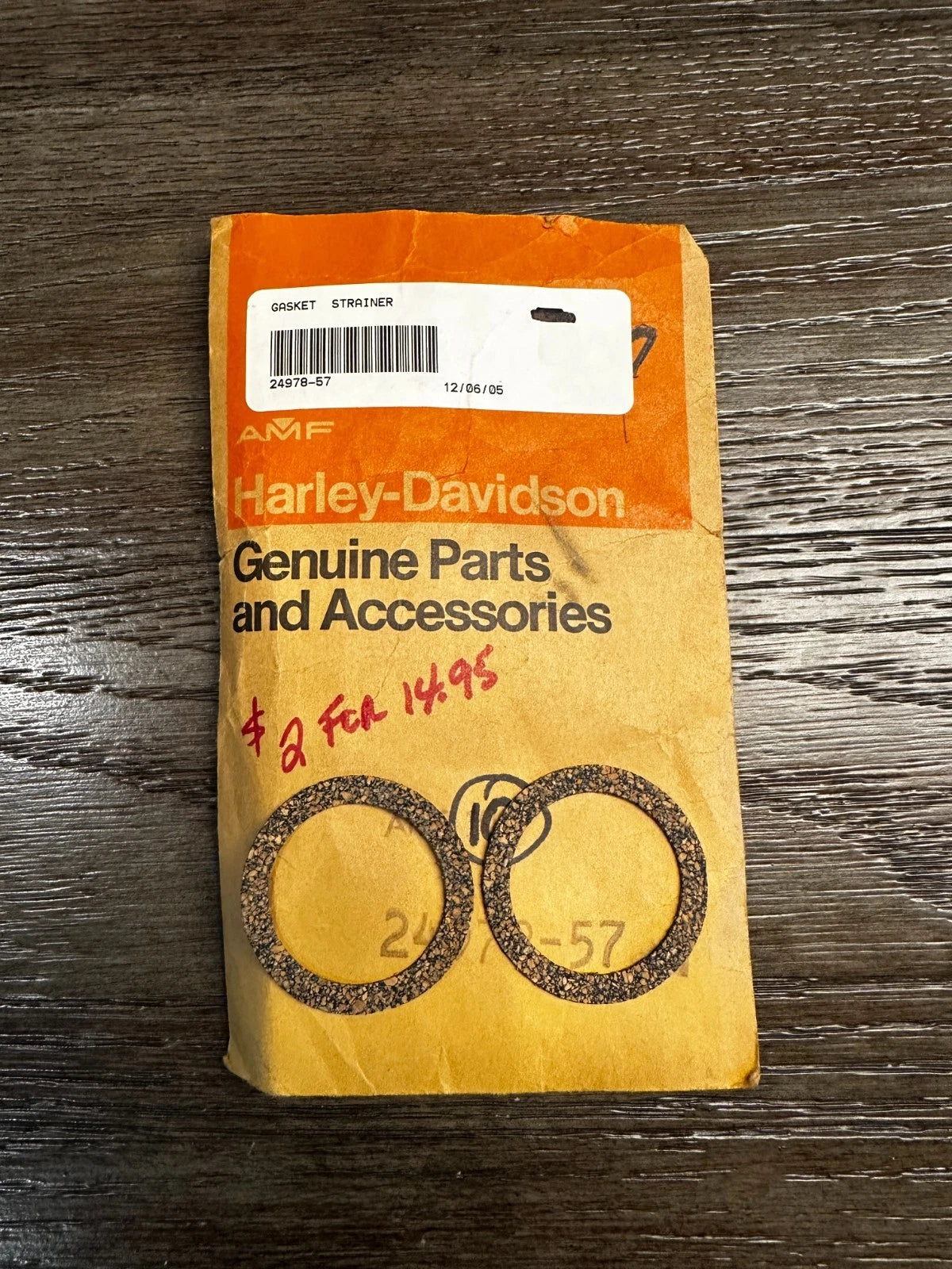 Lot Of 2 NOS Harley Davidson Gasket Strainer 24978-57