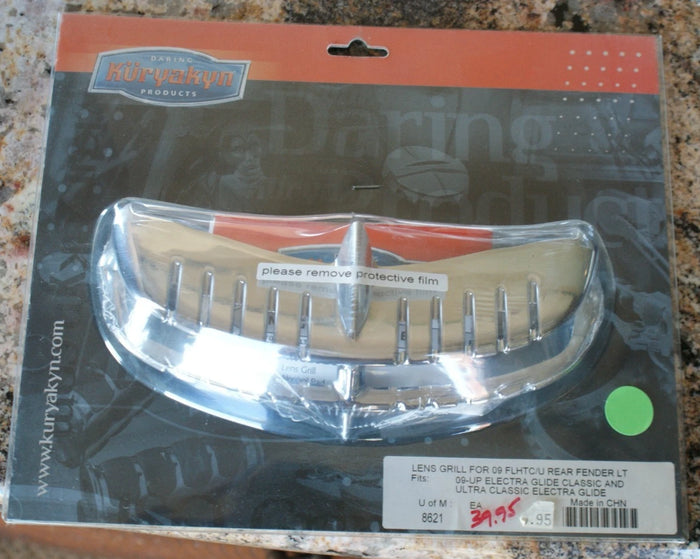 Kuryakyn 8621 Harley Davidson rear fender lens grill - Used for display only