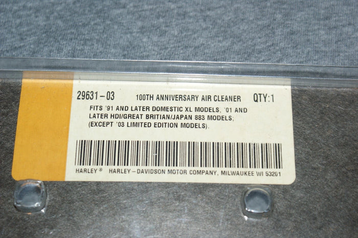 NOS Harley-Davidson 100th Anniversary Air Cleaner Trim Sportster 29631-03