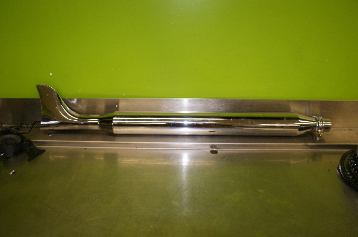 Motorcycle Bobber Fishtail style muffler 35" Chrome 1 1/2" inlet